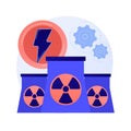 Nuclear power plant, atomic reactors, energy production vector concept metaphor.