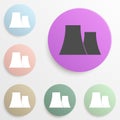 nuclear power plant badge color set. Simple glyph, flat vector of web icons for ui and ux, website or mobile application Royalty Free Stock Photo