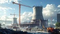 Nuclear Power Plant Construction - A Vision of Future Energy Royalty Free Stock Photo