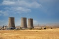 Nuclear power plant cooling towers,, iran Royalty Free Stock Photo