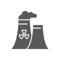 Nuclear power plant filled flat icon. linear style sign for mobile concept and web design