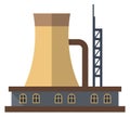 Nuclear power plant. Flat heavy industry building