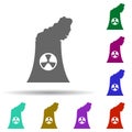 Nuclear power plant in multi color style icon. Simple glyph, flat vector of energy icons for ui and ux, website or mobile Royalty Free Stock Photo