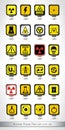 Nuclear Power Plant pin icon set Royalty Free Stock Photo