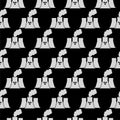 Nuclear power plant seamless pattern isolated on black background Royalty Free Stock Photo