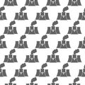 Nuclear power plant seamless pattern isolated on white background Royalty Free Stock Photo