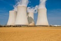 Nuclear Power Plant in Temelin Situated Behind a Plooghed Field