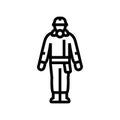 nuclear power plant worker energy line icon vector illustration Royalty Free Stock Photo