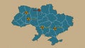 Nuclear power plants in Ukraine. Map