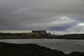 Nuclear power station seen from across bay