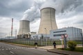 Nuclear power station with two atomic reactors Royalty Free Stock Photo