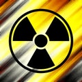 Nuclear radiation symbol on grunge wall. Vector background Royalty Free Stock Photo