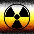 Nuclear radiation symbol on grunge wall. Vector background Royalty Free Stock Photo