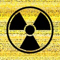 Nuclear radiation symbol on grunge wall. Vector background Royalty Free Stock Photo