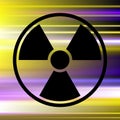 Nuclear radiation symbol on grunge wall. Vector background Royalty Free Stock Photo