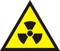 Nuclear Radiation Symbol - Radioactive sign in yellow colour iso Royalty Free Stock Photo