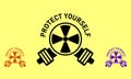 nuclear radioactive mask logo icon