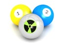 Nuclear Radioactive sign on billiard ball
