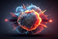 nuclear reaction. atomic particle explosions illustration. Generative AI
