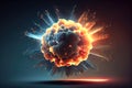 nuclear reaction. atomic particle explosions illustration. Generative AI