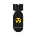 Nuclear Rocket Air Bomb, Atomic Bombshell. Flat Vector Icon illustration. Royalty Free Stock Photo