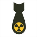 Nuclear Rocket Air Bomb, Atomic Bombshell. Flat Vector Icon illustration. Royalty Free Stock Photo