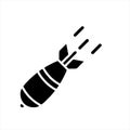 Nuclear Rocket Air Bomb, Atomic Bombshell. Flat Vector Icon illustration. Royalty Free Stock Photo