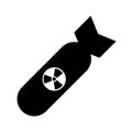 Nuclear Rocket Air Bomb flat icon on a white background Royalty Free Stock Photo