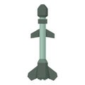 Nuclear rocket icon cartoon vector. Battle weapon
