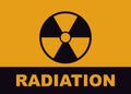 Nuclear symbol radiation. Yellow dangerous with black stripes