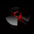 Nuclear symbol - red&black Royalty Free Stock Photo