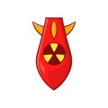 Nuclear warhead icon, cartoon style Royalty Free Stock Photo