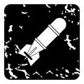 Nuclear warhead icon, grunge style