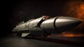 The nuclear warhead and Missiles are ready to be launched. Hypersonic Weapons of mass destruction. Nuclear rockets are ready to Royalty Free Stock Photo