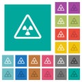 Nuclear warning square flat multi colored icons Royalty Free Stock Photo