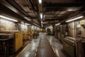 nuclear waste repository, with monitoring equipment and safety protocols in place
