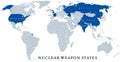 Nuclear-weapon states, political map