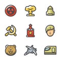 Vector Set of Russia Army Icons. Royalty Free Stock Photo