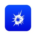 Nucleate explosion icon digital blue