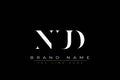 NUD abstract letter logo design Royalty Free Stock Photo