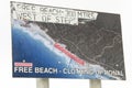 Nude Beach Sign Royalty Free Stock Photo