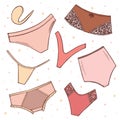 Nude color lingerie set isolated on white background, vector illustration of women underwear eps10 Royalty Free Stock Photo