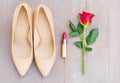 Nude colored high heels still life Royalty Free Stock Photo