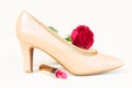 Nude colored high heels still life Royalty Free Stock Photo