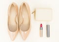 Nude colored high heels still life Royalty Free Stock Photo