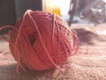 nude colored knitting thread Royalty Free Stock Photo