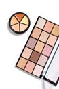 Make up set. Eye shadow palette and concealer Royalty Free Stock Photo