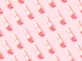 Nude nail polish pattern on pink monochrome Royalty Free Stock Photo