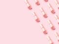 Nude nail polish pattern on pink monochrome Royalty Free Stock Photo