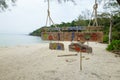 Nude sunbathing permitted sign at Koh Rong Sanloem island